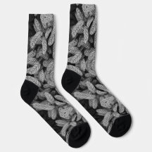 Schwarz-weiß gemusterte Blatt-Socken