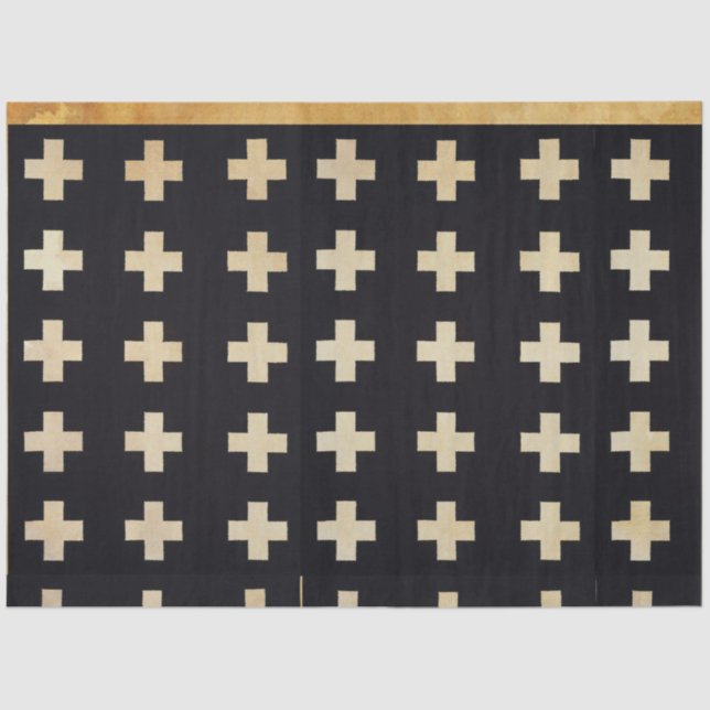 Schwarz-Weiß-Gemustertes Decoupage-Papier Seidenpapier (Vorderseite)