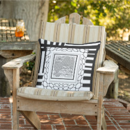 Schwarz-weiß Geo Collage Kissen