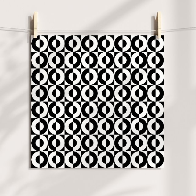 Schwarz-Weiß-Geo-Combo-Funky-Circles Poster (Funky Circles Poster)