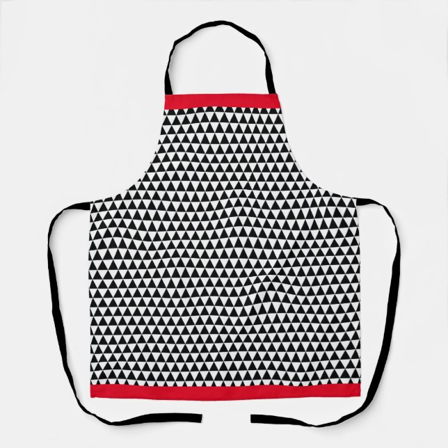 SCHWARZ-WEISS GEOMETRIC RED TRIM Koch Craft Schürze (Vorderseite)