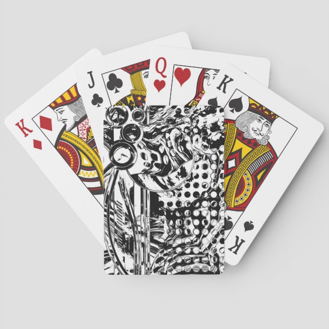 Schwarz-Weiß-Geometrie 20 Spielkarten (Rückseite)