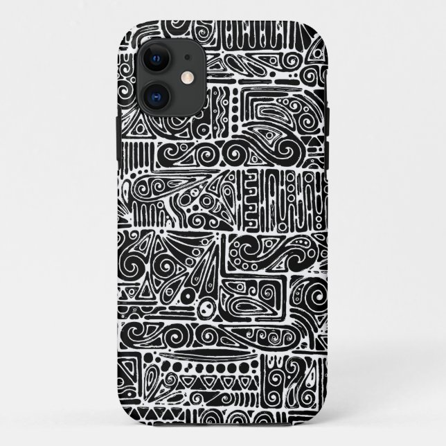 Schwarz-Weiß-Geometrie Art 2 Case-Mate iPhone Hülle (Rückseite)