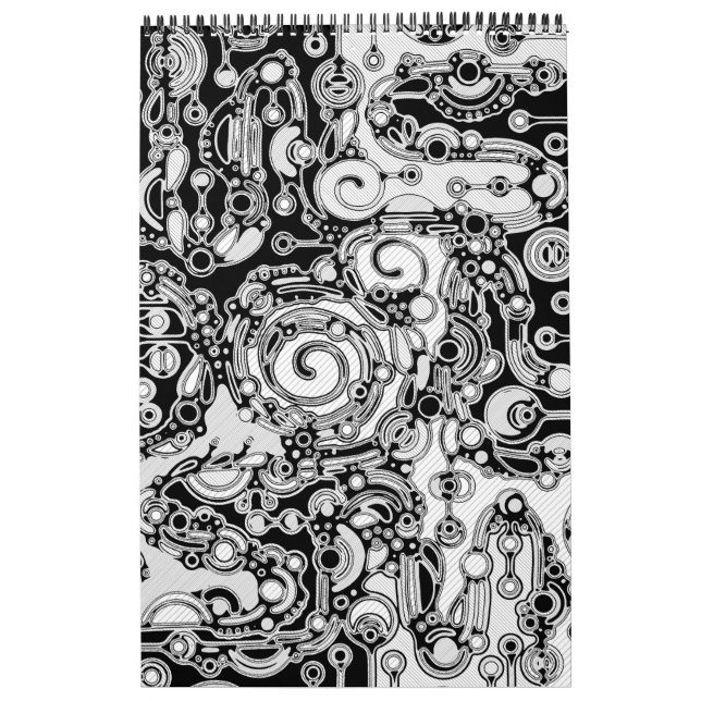 Schwarz-Weiß-Geometrie Art 3 Kalender (Titelbild)