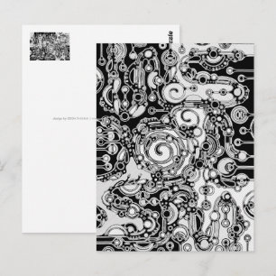 Schwarz-Weiß-Geometrie Art 3 Postkarte