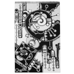 Schwarz-Weiß-Geometrie Art 4 Kalender