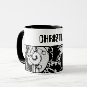 Schwarz-Weiß-Geometrie Art 4 Tasse