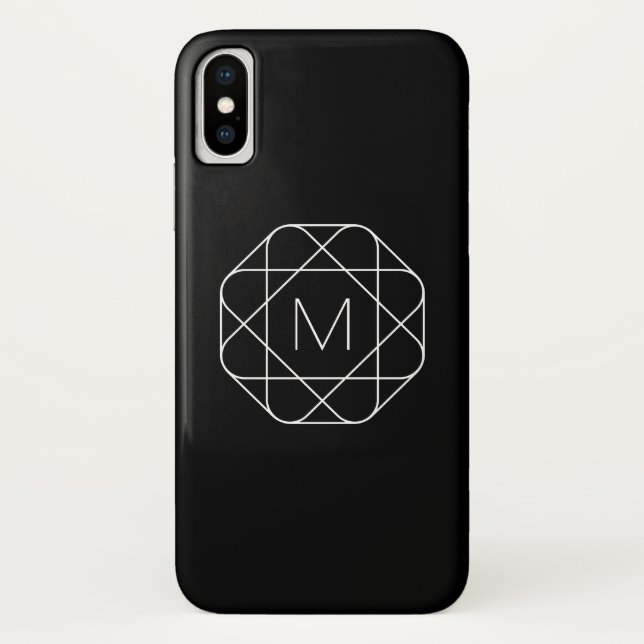 Schwarz-Weiß-Geometrie Case-Mate iPhone Hülle (Rückseite)