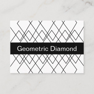 Schwarz-Weiß-Geometrie-Diamant Visitenkarte