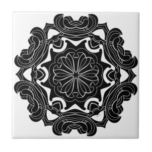 Schwarz-Weiß-Geometrie Fliese