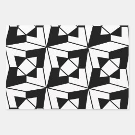Schwarz-Weiß-Geometrie Geschenkpapier Set