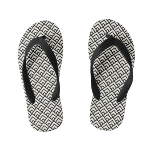 Schwarz-Weiß-Geometrie Kinderbadesandalen