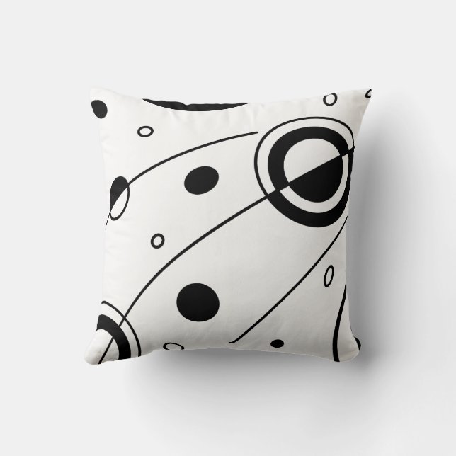 Schwarz-Weiß-Geometrie-Kissen Kissen (Rückseite)