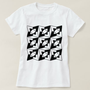 Schwarz-Weiß-Geometrie T-Shirt