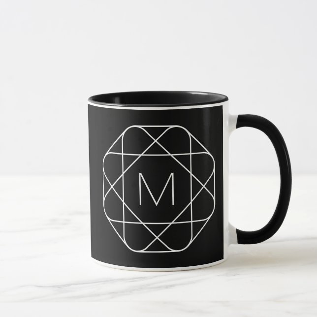 Schwarz-Weiß-Geometrie Tasse (Rechts)