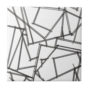 Schwarz-Weiß-Geometrisch Fliese