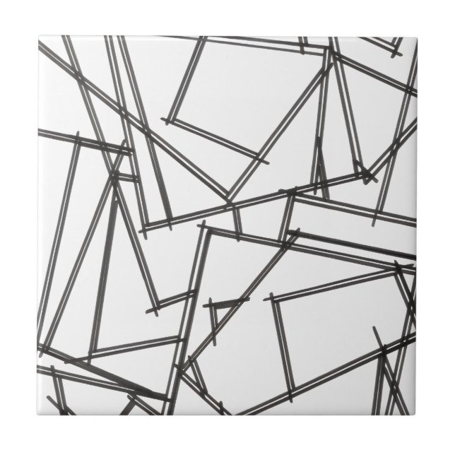 Schwarz-Weiß-Geometrisch Fliese (Vorderseite)