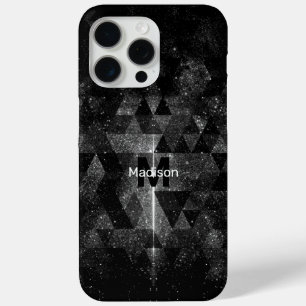 Schwarz-weiß geometrisch funkelndes abstraktes Mon Case-Mate iPhone Hülle