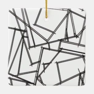 Schwarz-Weiß-Geometrisch Keramikornament