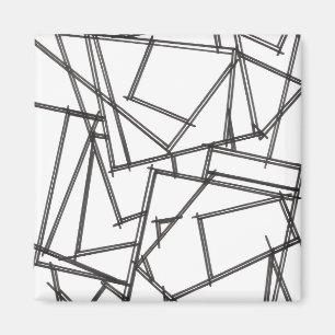 Schwarz-Weiß-Geometrisch Magnet