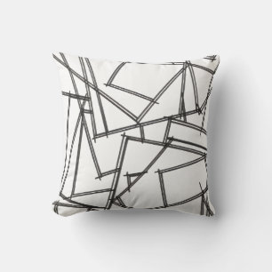 Schwarz-Weiß Geometrisch-Modern Minimalistisch Kissen