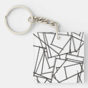 Schwarz-Weiß geometrisch-modern minimalistisch Schlüsselanhänger
