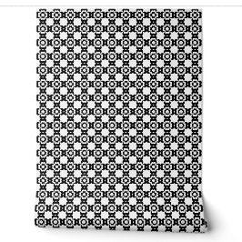 Schwarz-weiß geometrische Blume Tapete
