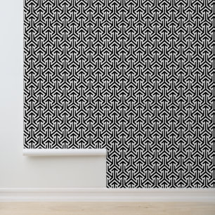 Schwarz-Weiß-geometrische Musterschale und -stift Tapete