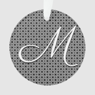 Schwarz-weiß geometrisches Anfangsmonogramm Ornament
