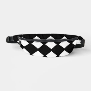 Schwarz-weiß geometrisches Diamantmuster Modern Bauchtasche