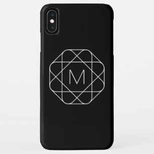 Schwarz-weiß geometrisches Monogramm Case-Mate iPhone Hülle