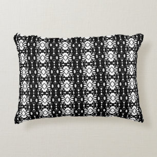 Schwarz-Weiß-Geometrisches Muster Akzent Pillow Dekokissen
