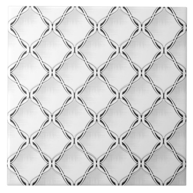 Schwarz-Weiß-geometrisches Muster. Fliese (Vorderseite)