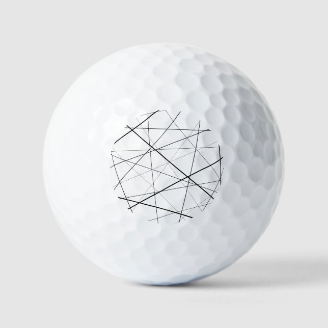 Schwarz-weiß geometrisches Muster Golfball (Vorderseite)