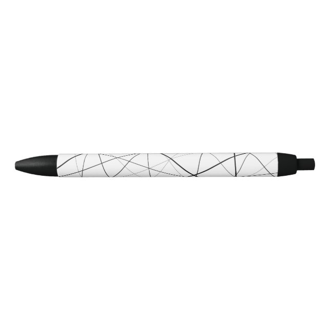 Schwarz-weiß geometrisches Muster Kugelschreiber (Vorderseite)