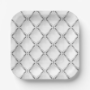 Schwarz-Weiß-geometrisches Muster. Pappteller