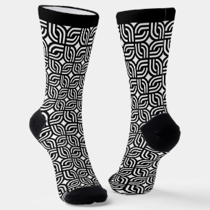 Schwarz-weiß geometrisches Muster Socken
