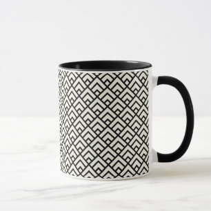Schwarz-Weiß-Geometrisches Muster Tasse