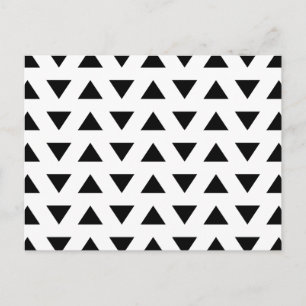 Schwarz-Weiß-Geometrisches Muster von Dreiecken. Postkarte