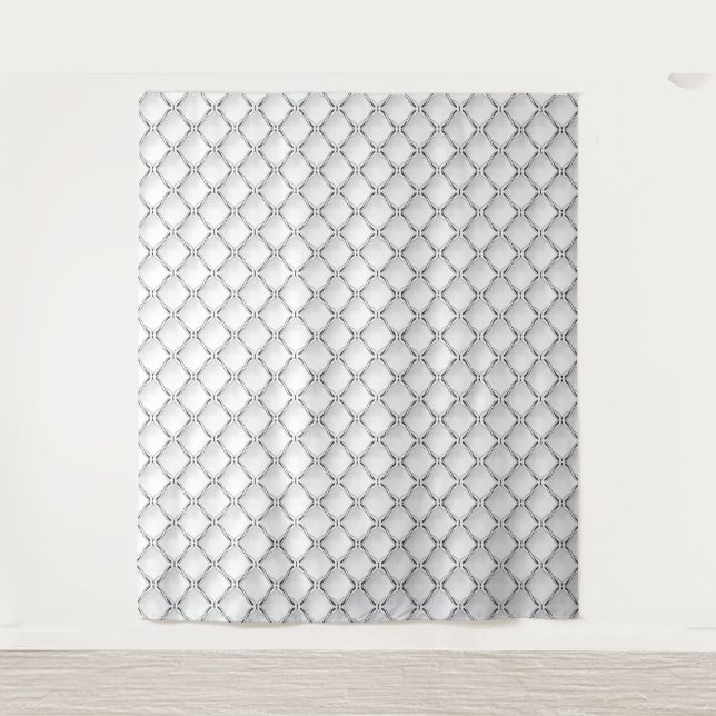 Schwarz-Weiß-geometrisches Muster. Wandteppich (Vorderseite)