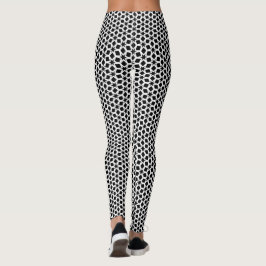 Schwarz-Weiß-Geometrisches Sternmuster Leggings