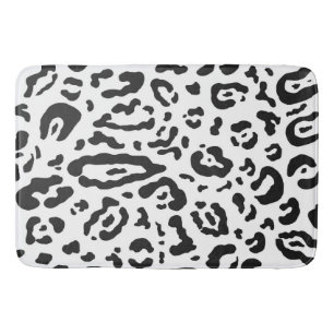 Schwarz-Weiß Gepard Leopard Tierprint Badematte