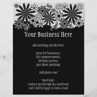 Schwarz-Weiß gepunktete Blume Heller Flyer