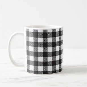 Schwarz-weiß gepunkteter Büffel-Karomuster-Becher Kaffeetasse