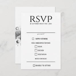 Schwarz-Weiß-Gerichte RSVP Karte