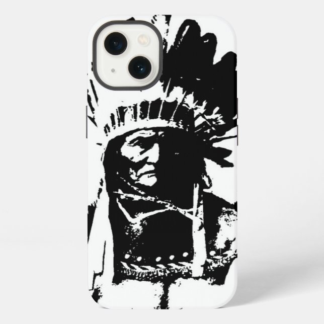 Schwarz-Weiß-Geronimo iPhone Hülle (Rückseite)
