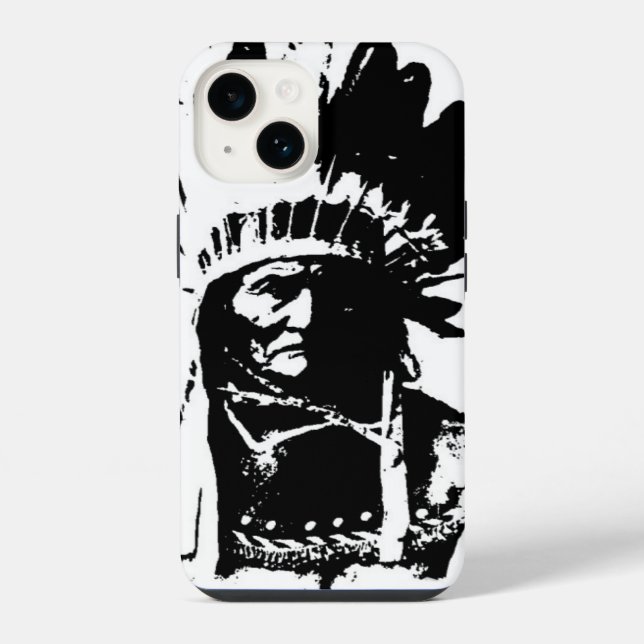 Schwarz-Weiß-Geronimo iPhone Hülle (Rückseite)