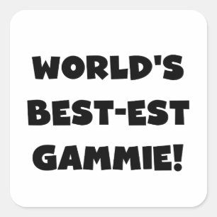 Schwarz-Weiß-Geschenke aus der Gammie der Welt Quadratischer Aufkleber