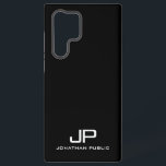 Schwarz & Weiß Geschenke Elegante Moderne Monogram Samsung Galaxy Hülle<br><div class="desc">Elegante moderne Minimalistisch Design Monogram Vorlage Schwarz und Weiß Trendy Best Geschenke Handy Cases & Zubehör / Samsung Hüllen / Galaxy S22 Ultra Case.</div>