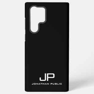 Schwarz & Weiß Geschenke Elegante Moderne Monogram Samsung Galaxy Hülle